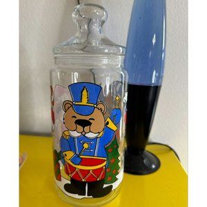 CHRISTMAS TEDDY BEAR CANDY JAR